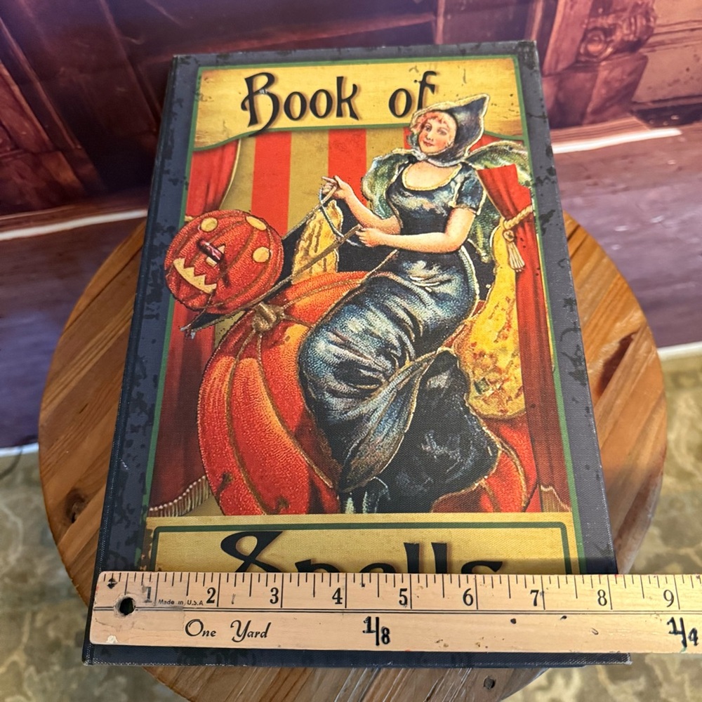 Vintage Look Distressed Book of Spells Faux Book Witch Halloween Stash Remote - Picture 14 of 17
